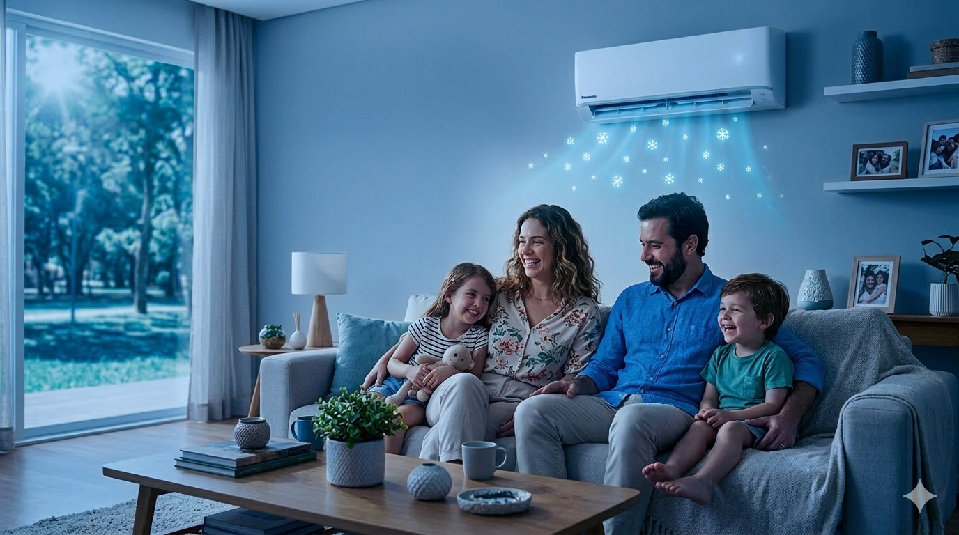 Ar condicionado moderno na parede