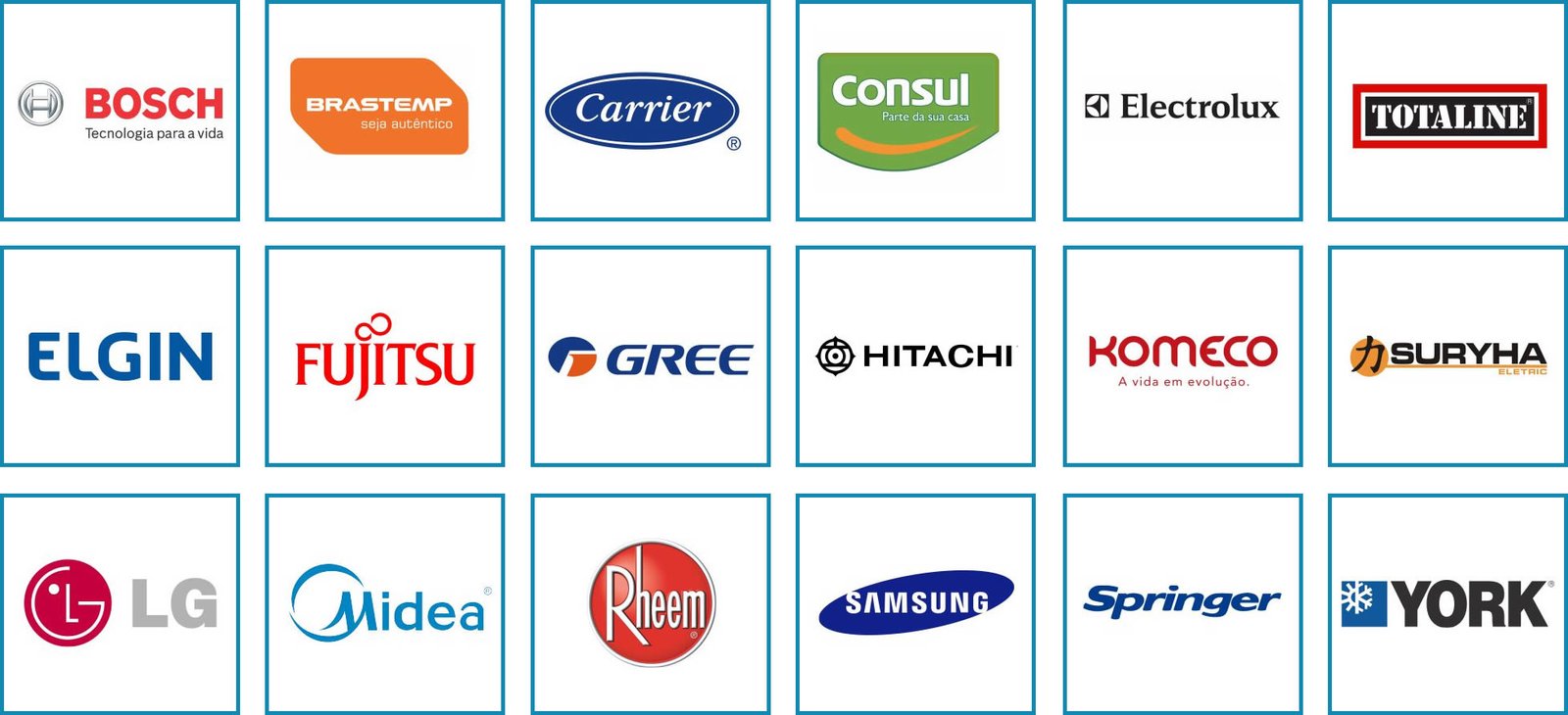 Marcas de Ar Condicionado que trabalhamos